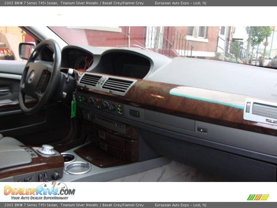 2003 BMW 7 Series 745i Sedan Titanium Silver Metallic / Basalt Grey/Flannel Grey Photo #14