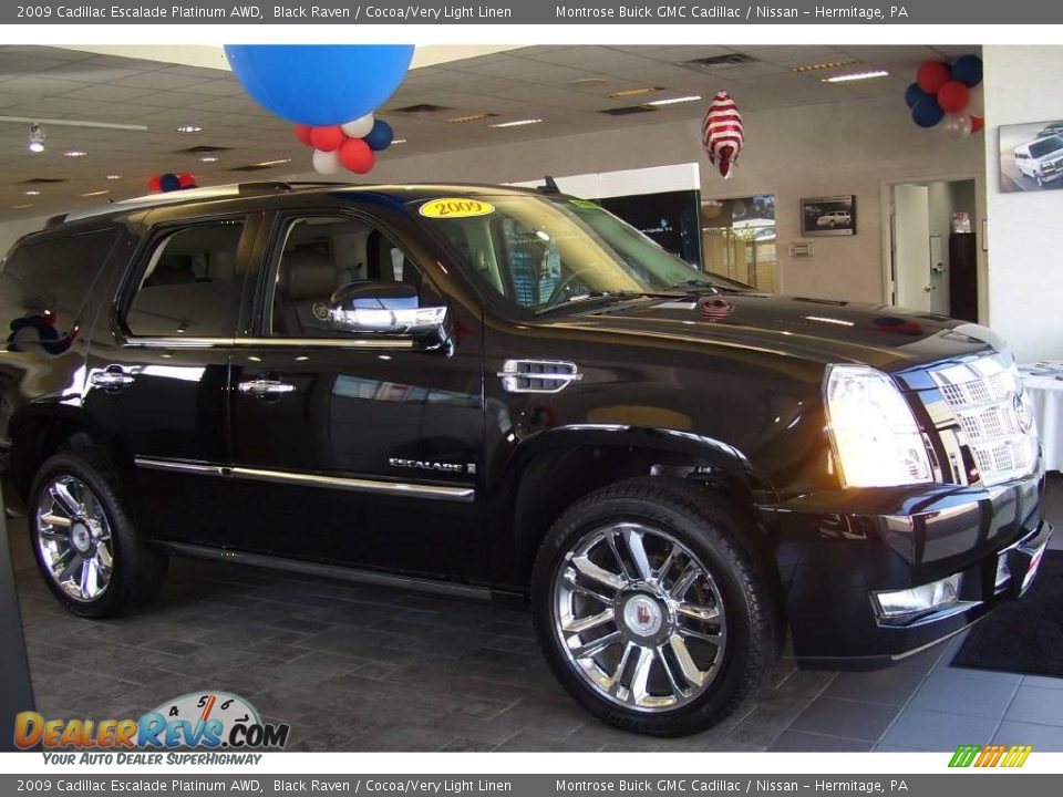 2009 Cadillac Escalade Platinum AWD Black Raven / Cocoa/Very Light Linen Photo #1