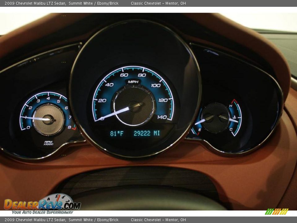 2009 Chevrolet Malibu LTZ Sedan Summit White / Ebony/Brick Photo #9