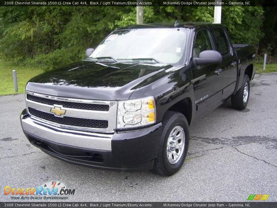 2008 Chevrolet Silverado 1500 LS Crew Cab 4x4 Black / Light Titanium/Ebony Accents Photo #1