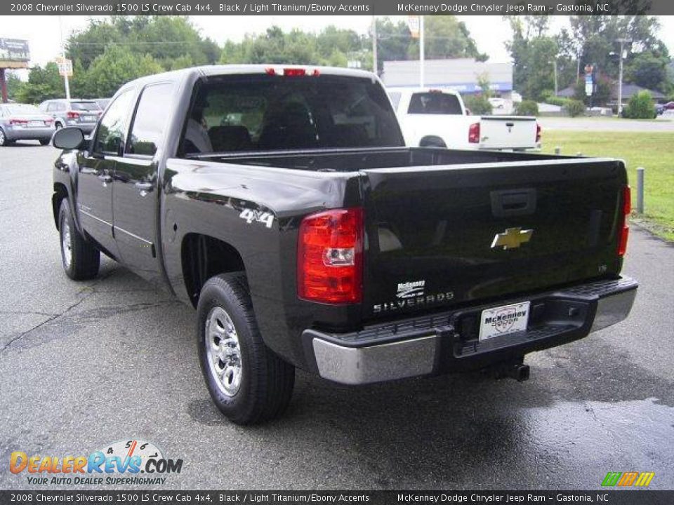 2008 Chevrolet Silverado 1500 LS Crew Cab 4x4 Black / Light Titanium/Ebony Accents Photo #2