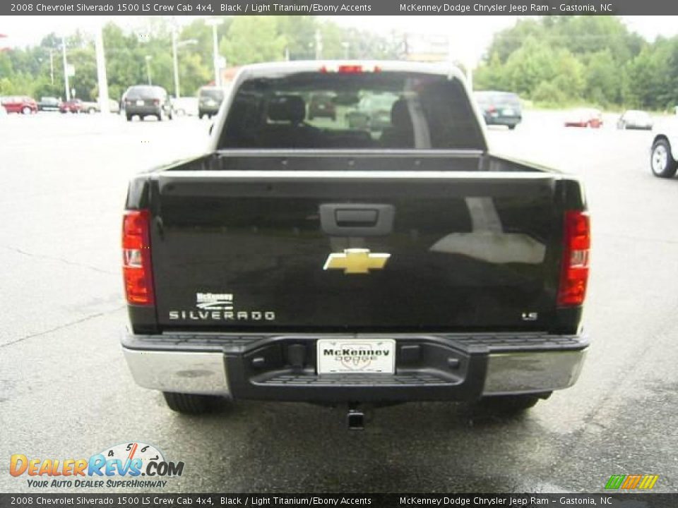 2008 Chevrolet Silverado 1500 LS Crew Cab 4x4 Black / Light Titanium/Ebony Accents Photo #3