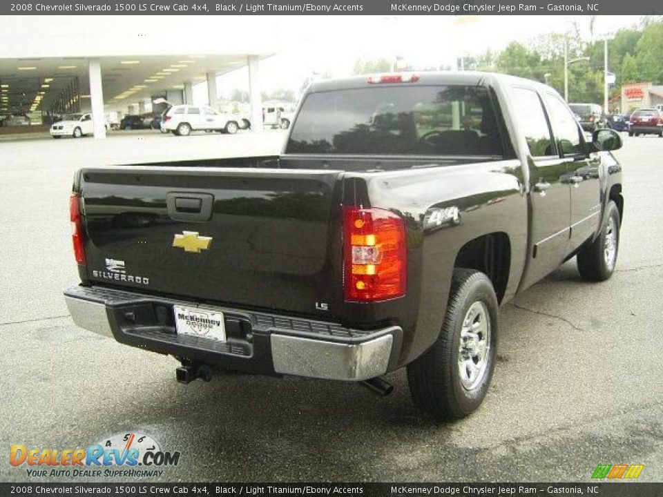 2008 Chevrolet Silverado 1500 LS Crew Cab 4x4 Black / Light Titanium/Ebony Accents Photo #5