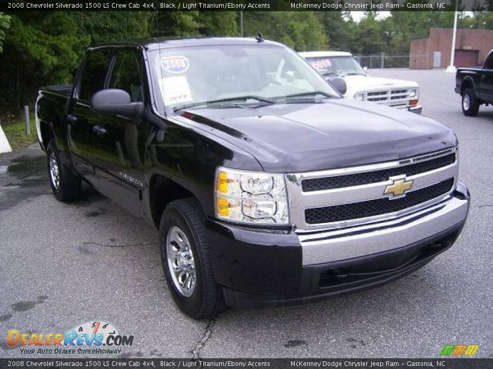 2008 Chevrolet Silverado 1500 LS Crew Cab 4x4 Black / Light Titanium/Ebony Accents Photo #6