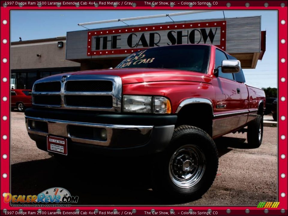 1997 Dodge Ram 2500 Laramie Extended Cab 4x4 Red Metallic / Gray Photo #1