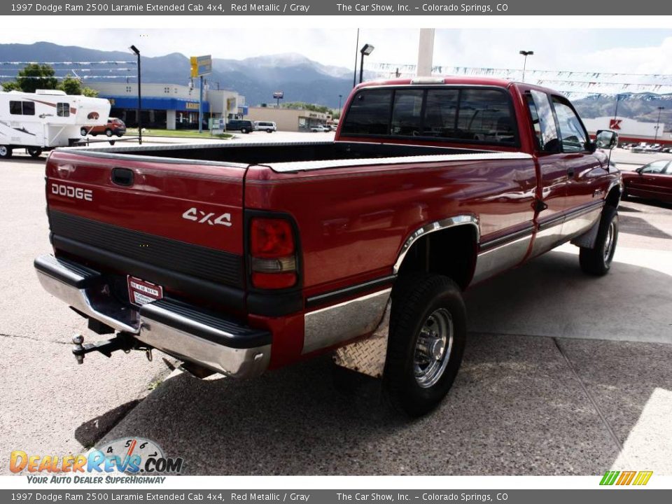 1997 Dodge Ram 2500 Laramie Extended Cab 4x4 Red Metallic / Gray Photo #3