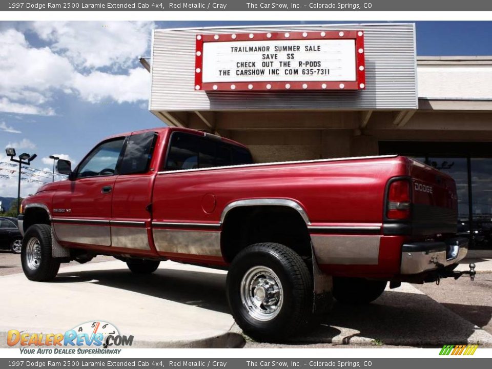 1997 Dodge Ram 2500 Laramie Extended Cab 4x4 Red Metallic / Gray Photo #4