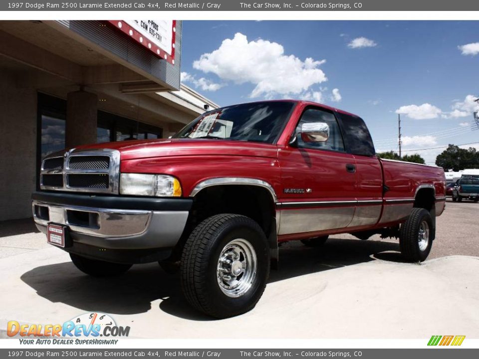 1997 Dodge Ram 2500 Laramie Extended Cab 4x4 Red Metallic / Gray Photo #12