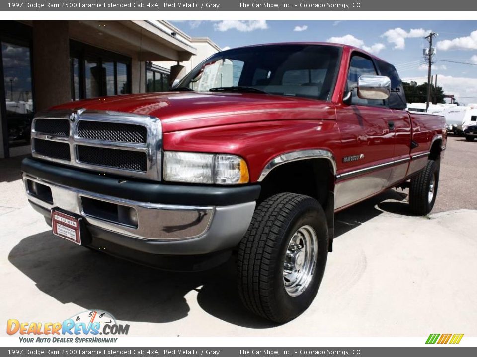 1997 Dodge Ram 2500 Laramie Extended Cab 4x4 Red Metallic / Gray Photo #18