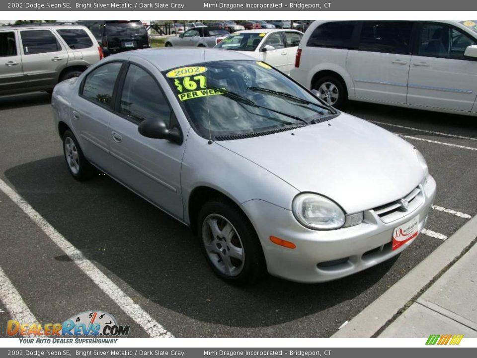 2002 Dodge Neon SE Bright Silver Metallic / Dark Slate Gray Photo #3