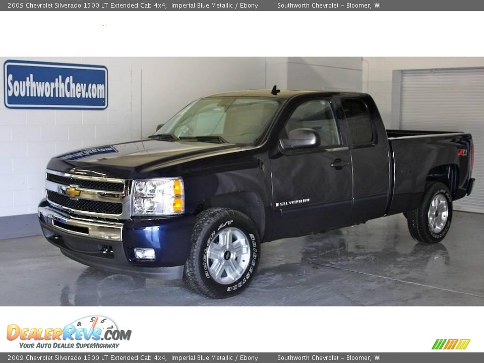 2009 Chevrolet Silverado 1500 LT Extended Cab 4x4 Imperial Blue Metallic / Ebony Photo #1