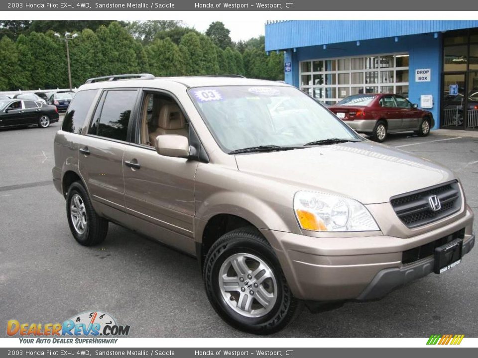 2003 Honda Pilot EX-L 4WD Sandstone Metallic / Saddle Photo #3