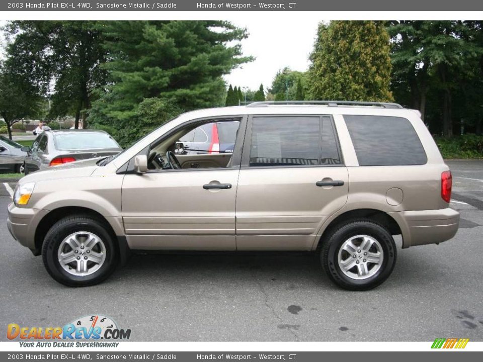 2003 Honda Pilot EX-L 4WD Sandstone Metallic / Saddle Photo #9