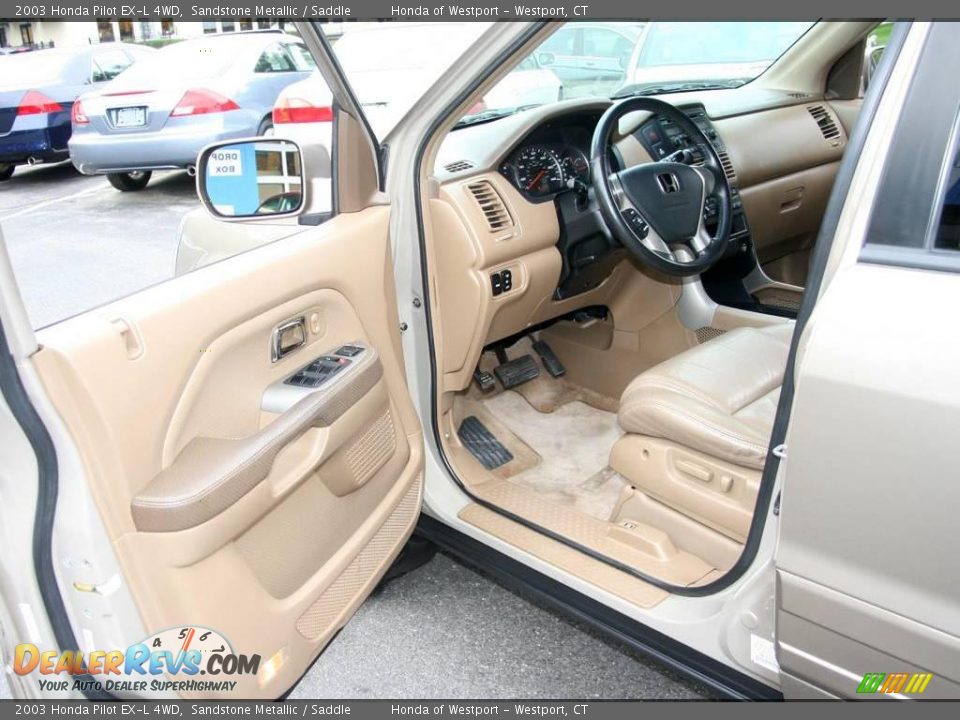 2003 Honda Pilot EX-L 4WD Sandstone Metallic / Saddle Photo #10