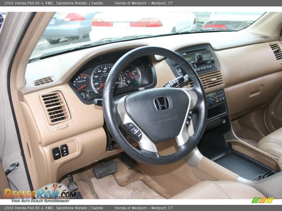2003 Honda Pilot EX-L 4WD Sandstone Metallic / Saddle Photo #11
