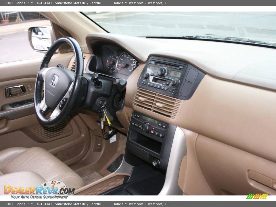 2003 Honda Pilot EX-L 4WD Sandstone Metallic / Saddle Photo #12