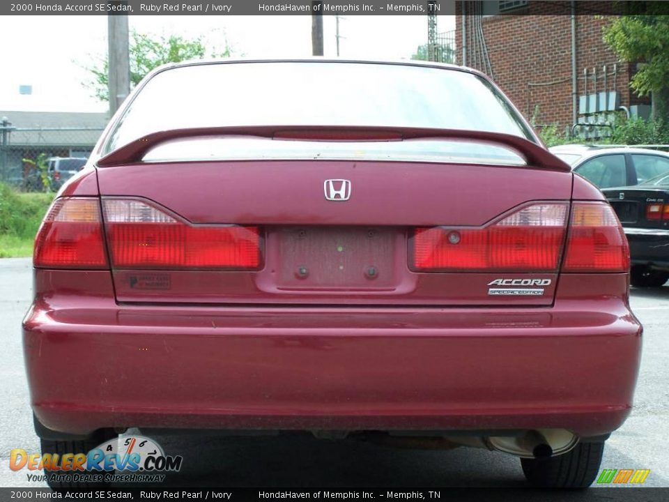 2000 Honda Accord SE Sedan Ruby Red Pearl / Ivory Photo #4