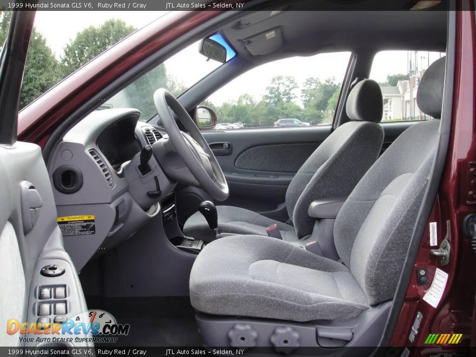 1999 Hyundai Sonata GLS V6 Ruby Red / Gray Photo #10