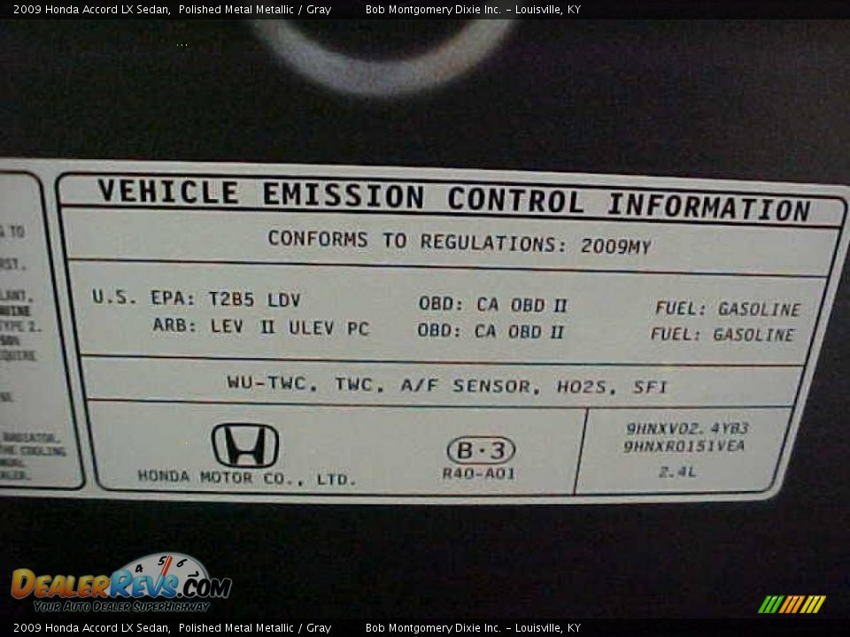 2009 Honda Accord LX Sedan Polished Metal Metallic / Gray Photo #24