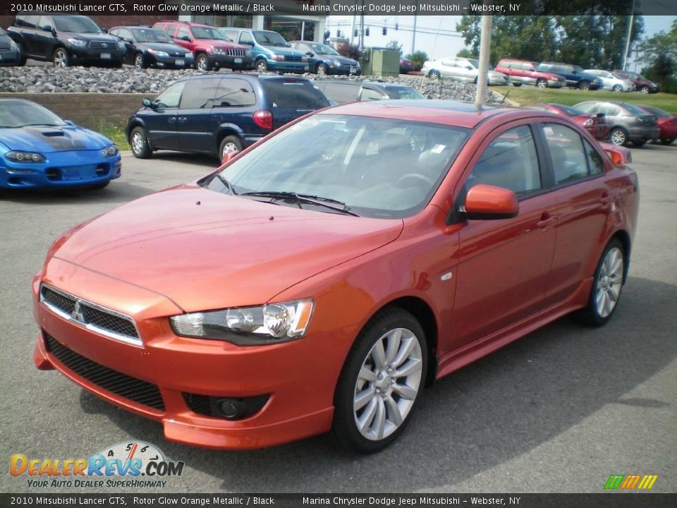 2010 Mitsubishi Lancer GTS Rotor Glow Orange Metallic / Black Photo #1