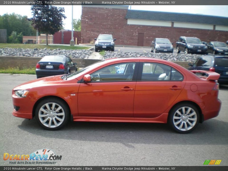 2010 Mitsubishi Lancer GTS Rotor Glow Orange Metallic / Black Photo #7