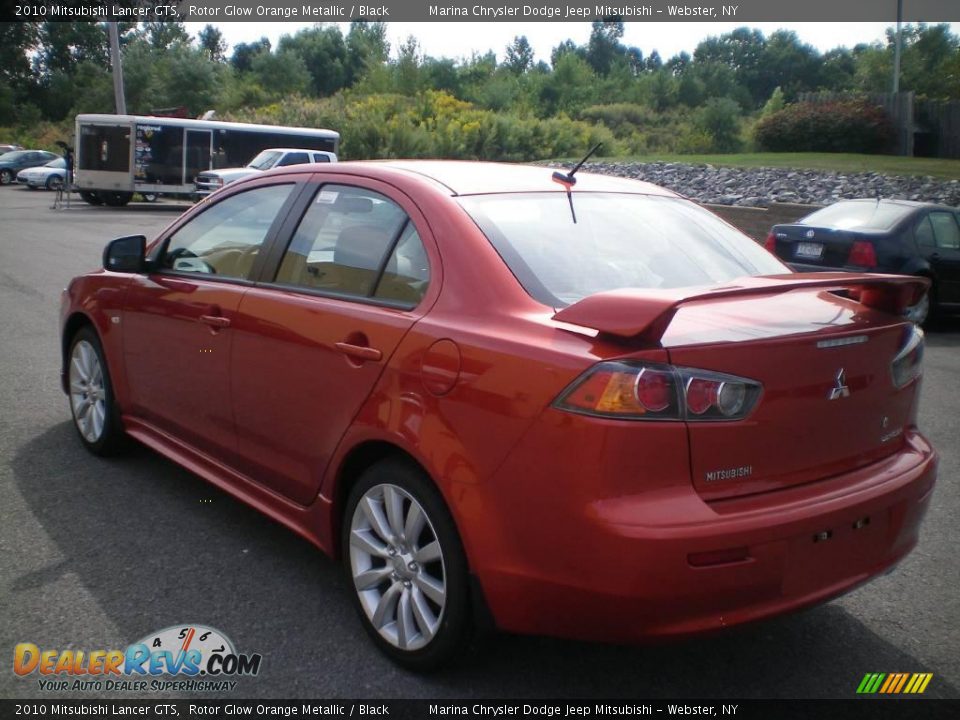 2010 Mitsubishi Lancer GTS Rotor Glow Orange Metallic / Black Photo #8