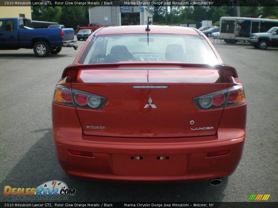 2010 Mitsubishi Lancer GTS Rotor Glow Orange Metallic / Black Photo #9