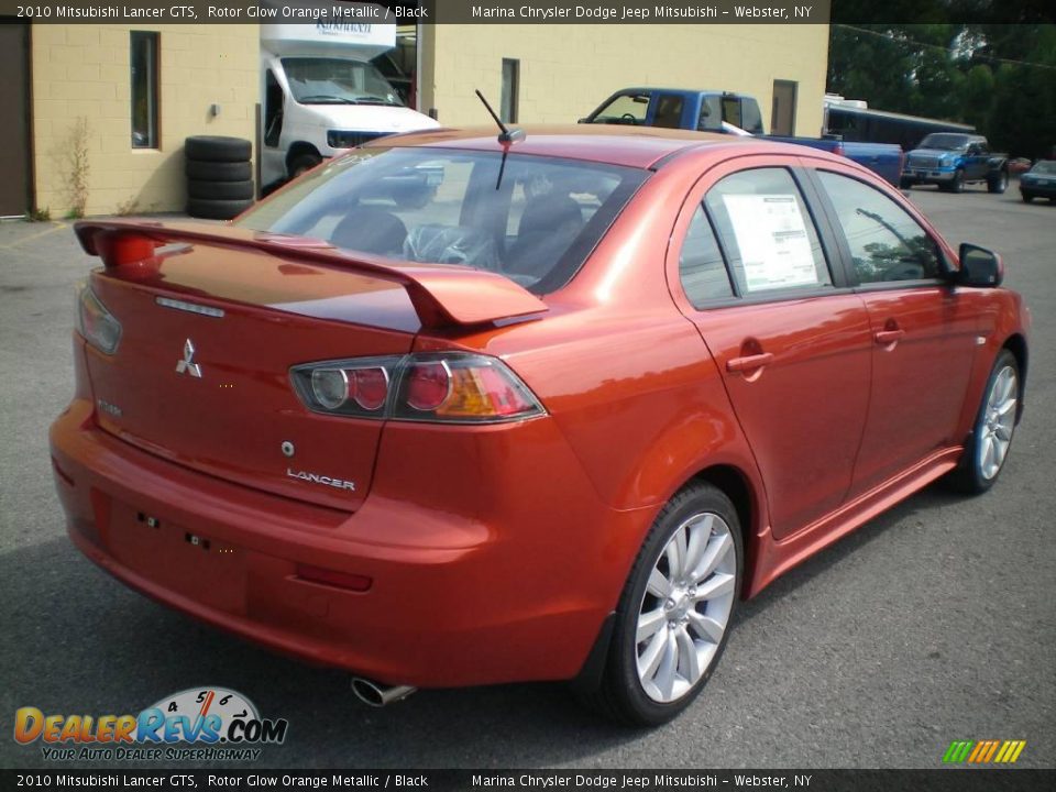 2010 Mitsubishi Lancer GTS Rotor Glow Orange Metallic / Black Photo #10