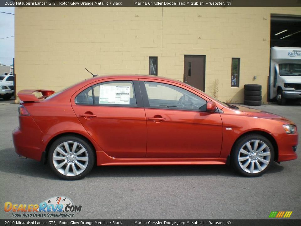 2010 Mitsubishi Lancer GTS Rotor Glow Orange Metallic / Black Photo #11