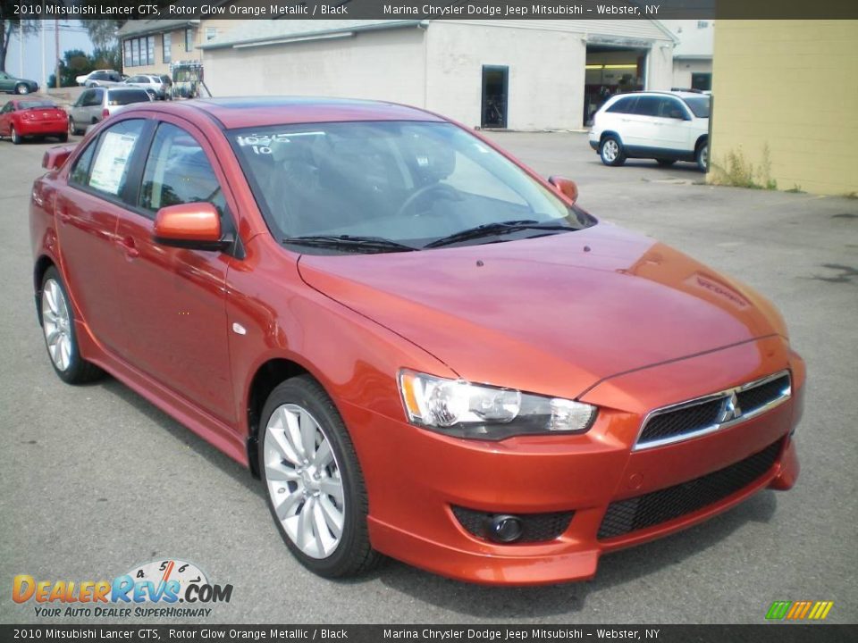 2010 Mitsubishi Lancer GTS Rotor Glow Orange Metallic / Black Photo #12