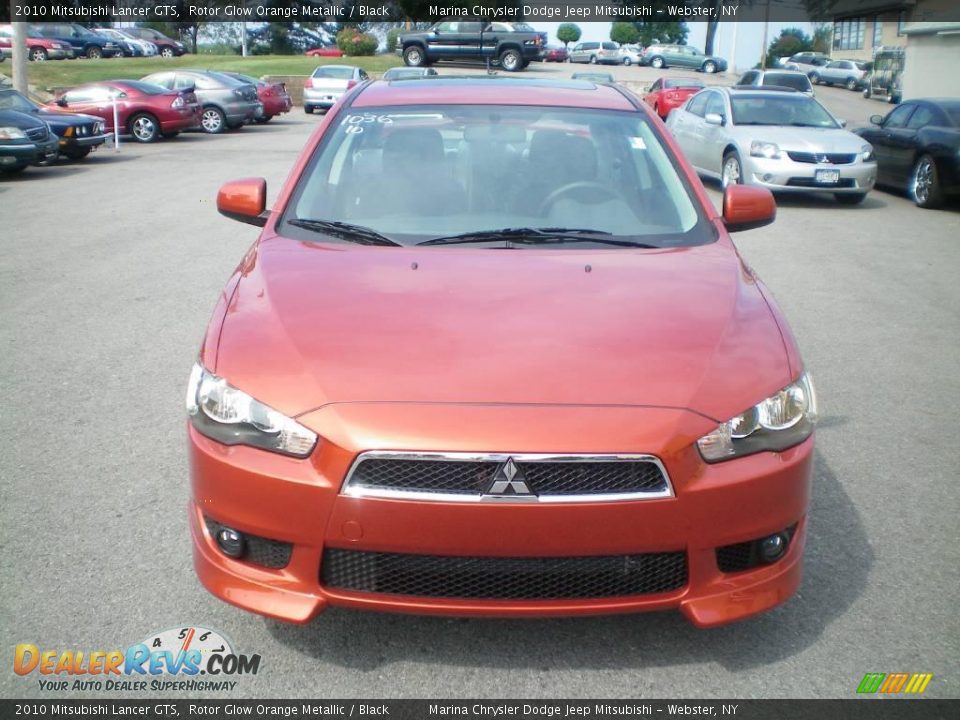 2010 Mitsubishi Lancer GTS Rotor Glow Orange Metallic / Black Photo #13