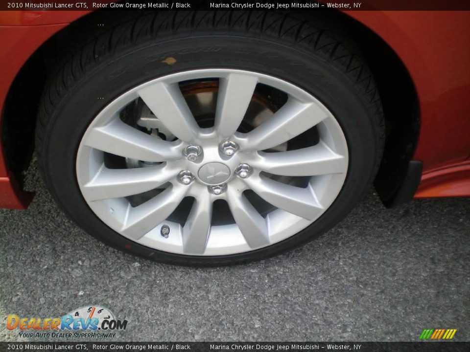 2010 Mitsubishi Lancer GTS Rotor Glow Orange Metallic / Black Photo #25