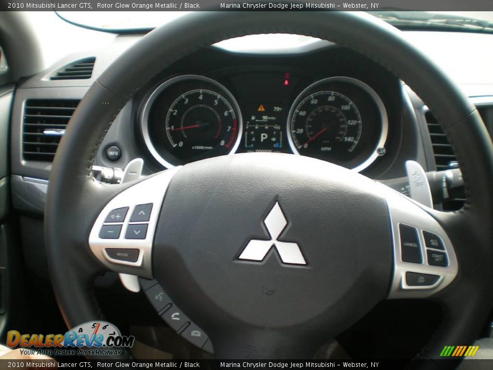 2010 Mitsubishi Lancer GTS Rotor Glow Orange Metallic / Black Photo #27