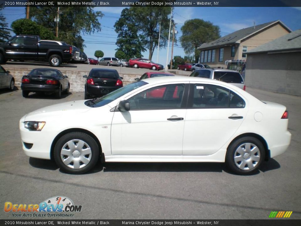 2010 Mitsubishi Lancer DE Wicked White Metallic / Black Photo #6