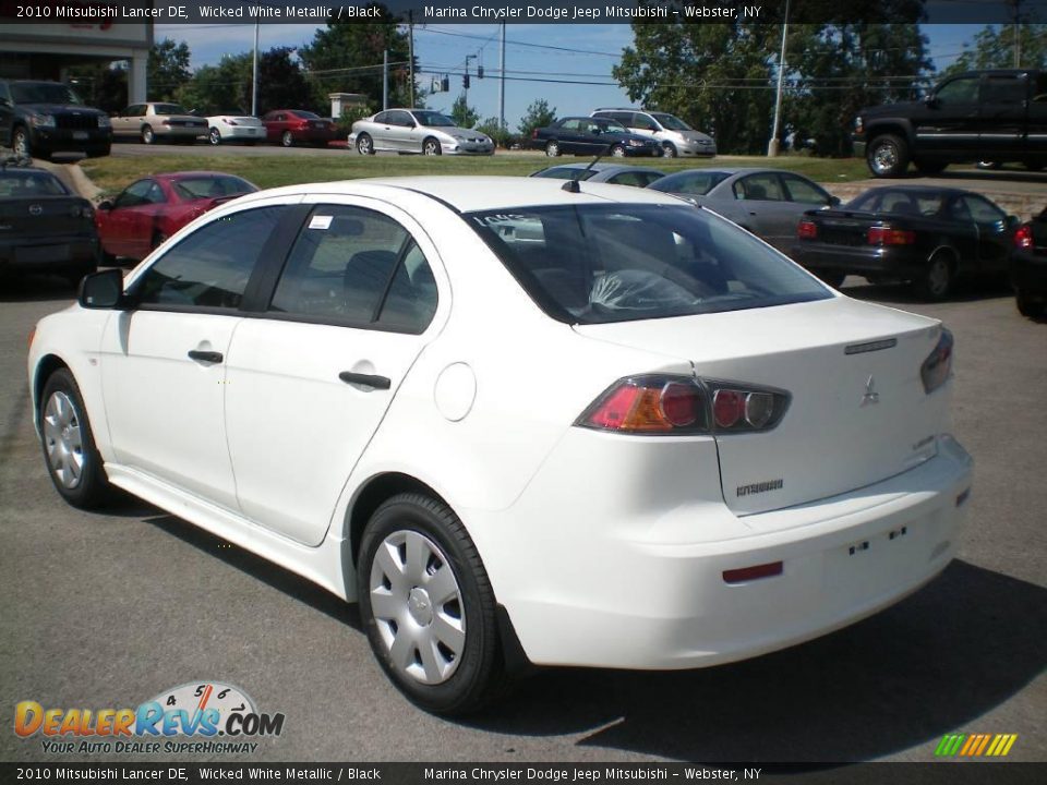 2010 Mitsubishi Lancer DE Wicked White Metallic / Black Photo #7
