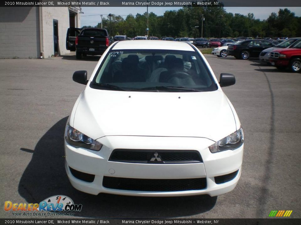 2010 Mitsubishi Lancer DE Wicked White Metallic / Black Photo #12