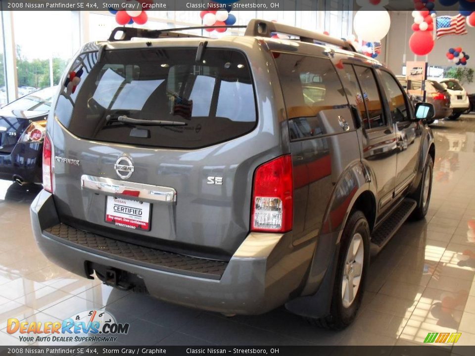 2008 Nissan Pathfinder SE 4x4 Storm Gray / Graphite Photo #3