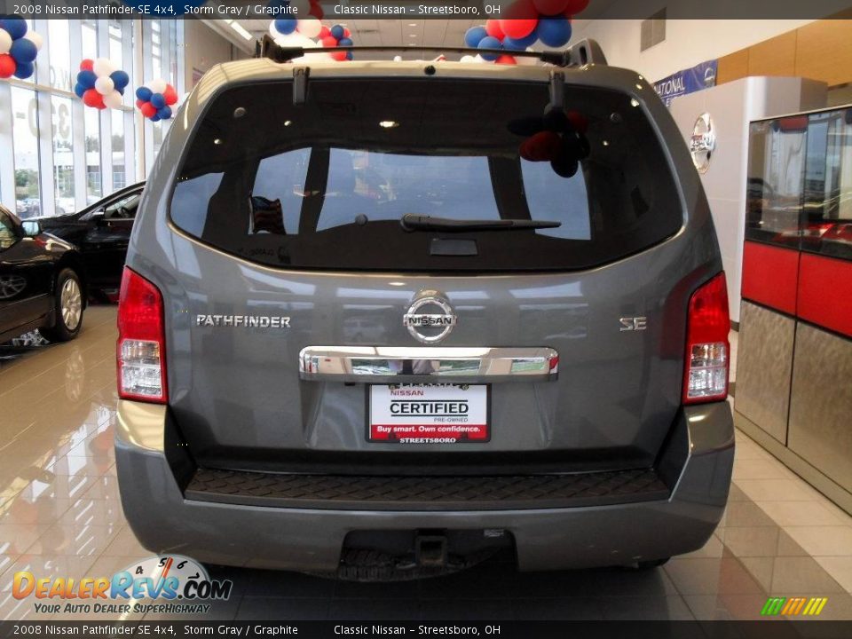 2008 Nissan Pathfinder SE 4x4 Storm Gray / Graphite Photo #6