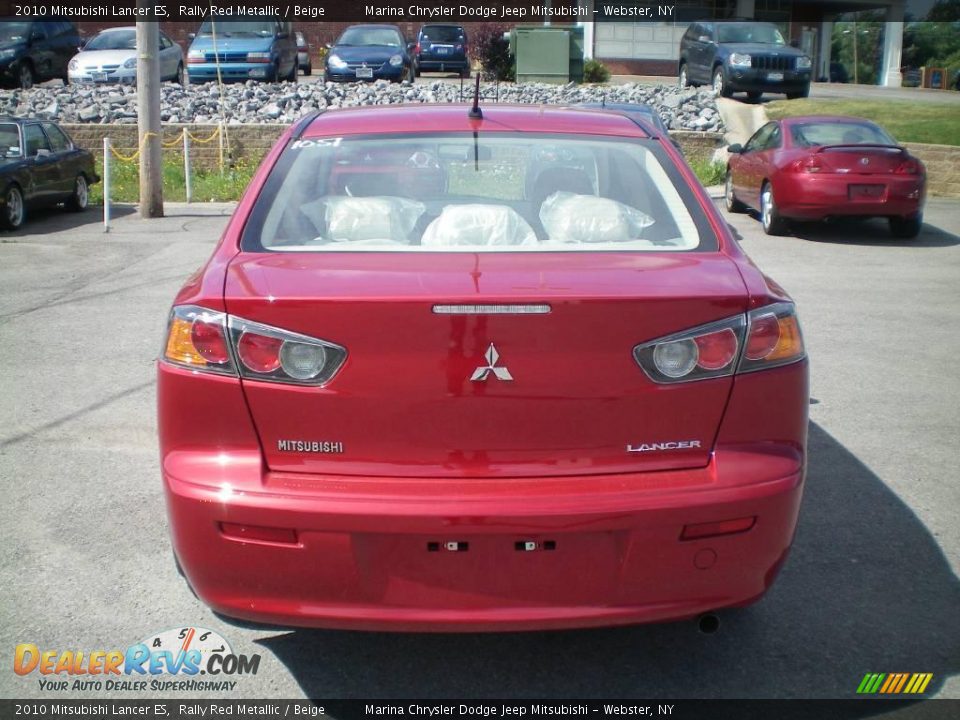 2010 Mitsubishi Lancer ES Rally Red Metallic / Beige Photo #8