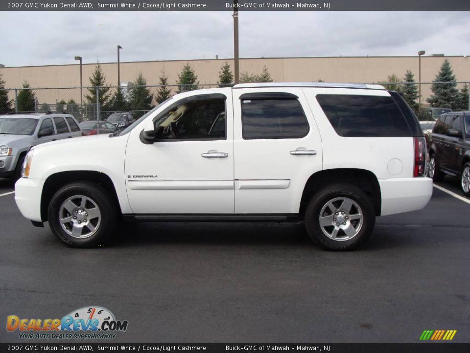 2007 GMC Yukon Denali AWD Summit White / Cocoa/Light Cashmere Photo #8