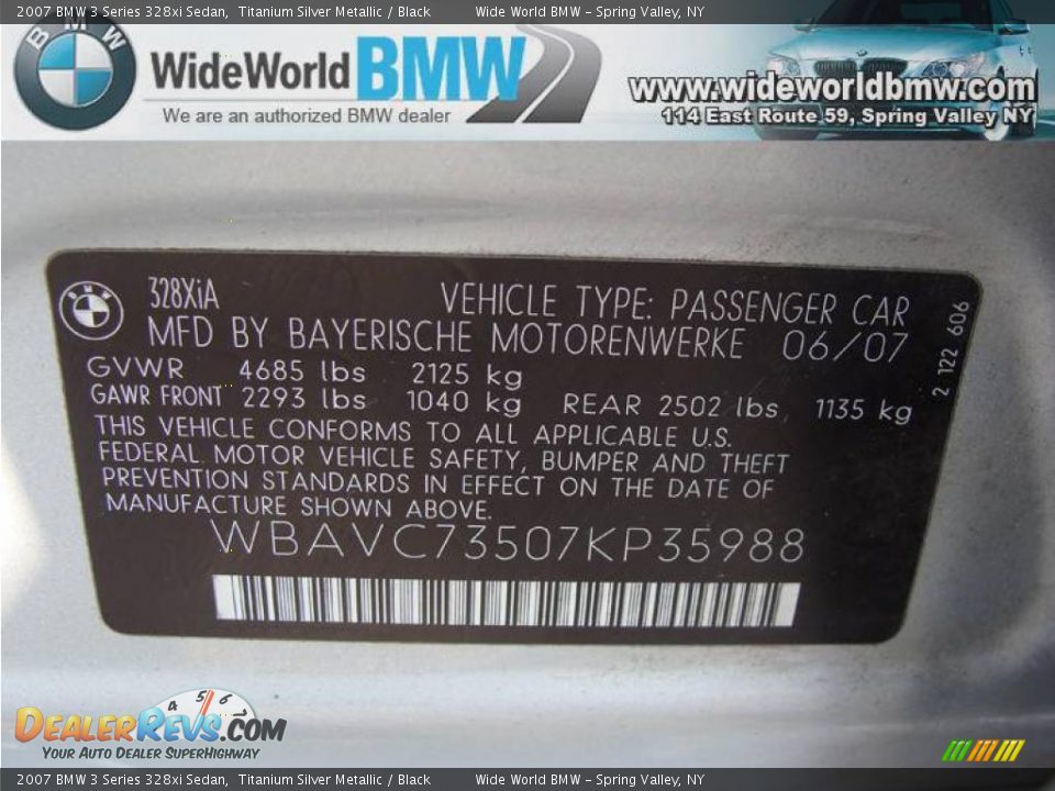 2007 BMW 3 Series 328xi Sedan Titanium Silver Metallic / Black Photo #15