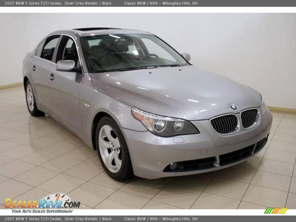2007 BMW 5 Series 525i Sedan Silver Grey Metallic / Black Photo #1