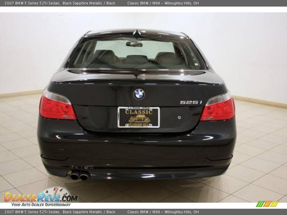 2007 BMW 5 Series 525i Sedan Black Sapphire Metallic / Black Photo #6