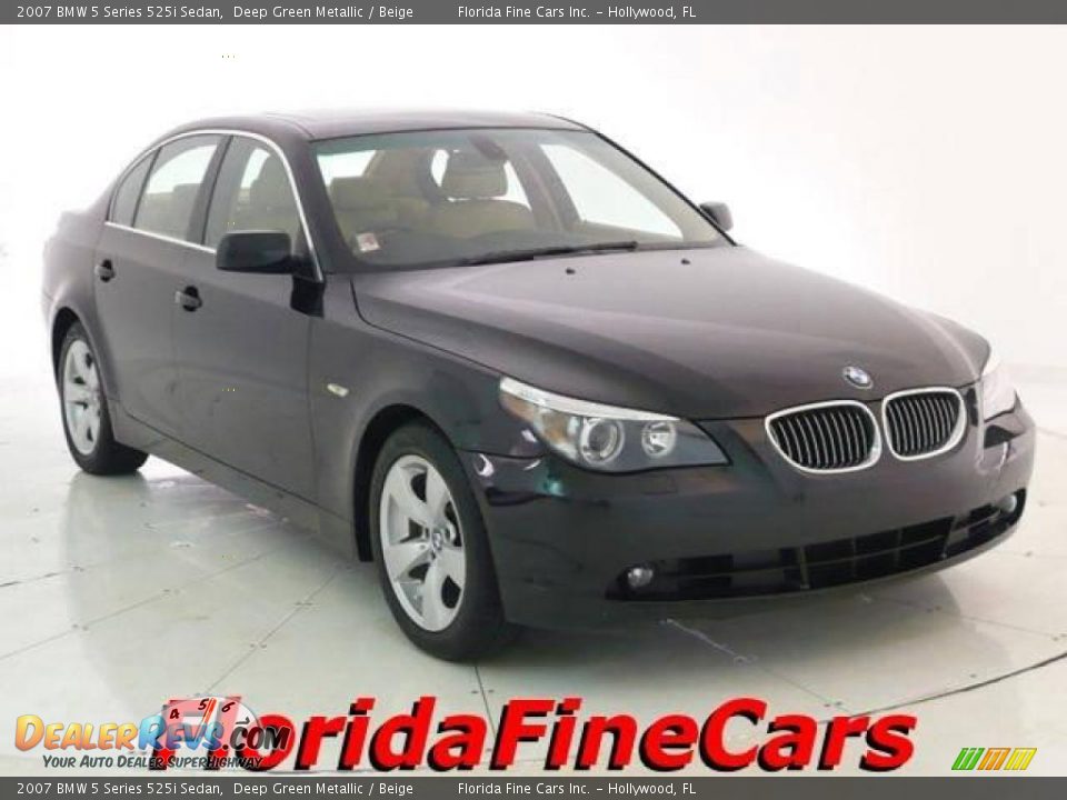 2007 BMW 5 Series 525i Sedan Deep Green Metallic / Beige Photo #1