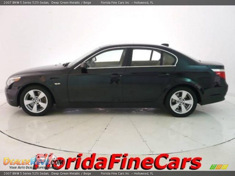 2007 BMW 5 Series 525i Sedan Deep Green Metallic / Beige Photo #3