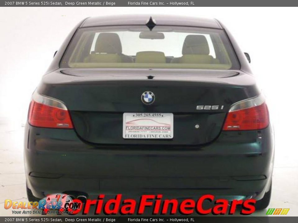 2007 BMW 5 Series 525i Sedan Deep Green Metallic / Beige Photo #6