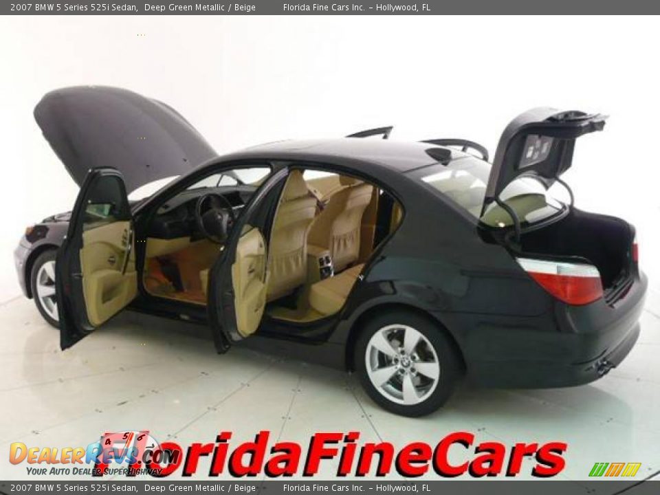 2007 BMW 5 Series 525i Sedan Deep Green Metallic / Beige Photo #7