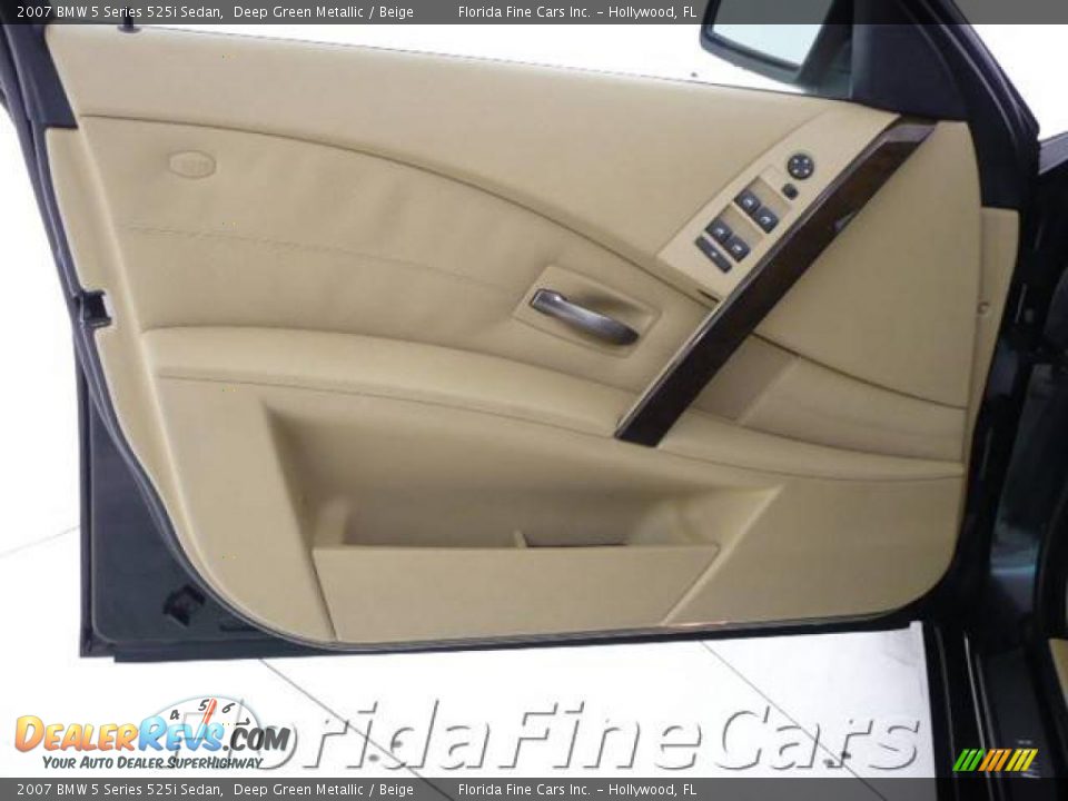 2007 BMW 5 Series 525i Sedan Deep Green Metallic / Beige Photo #11