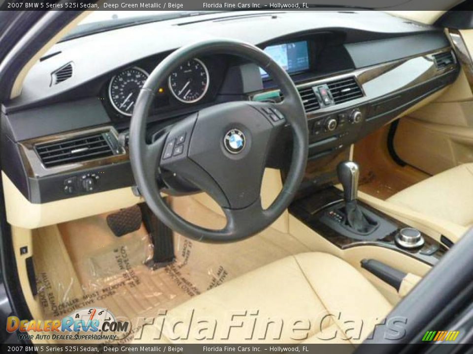 2007 BMW 5 Series 525i Sedan Deep Green Metallic / Beige Photo #12