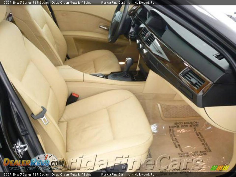 2007 BMW 5 Series 525i Sedan Deep Green Metallic / Beige Photo #13